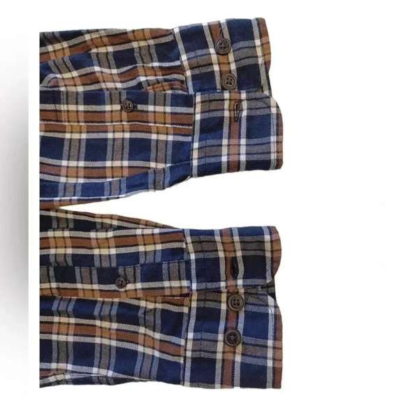 U.S. Polo Assn Brown Plaid Long Sleeve  Dress Shirt Size Medium - Picture 4 of 10